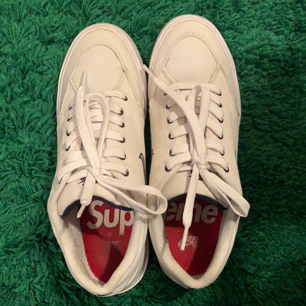 Supreme x Nike SB GTS White Canvas Sneaker in White